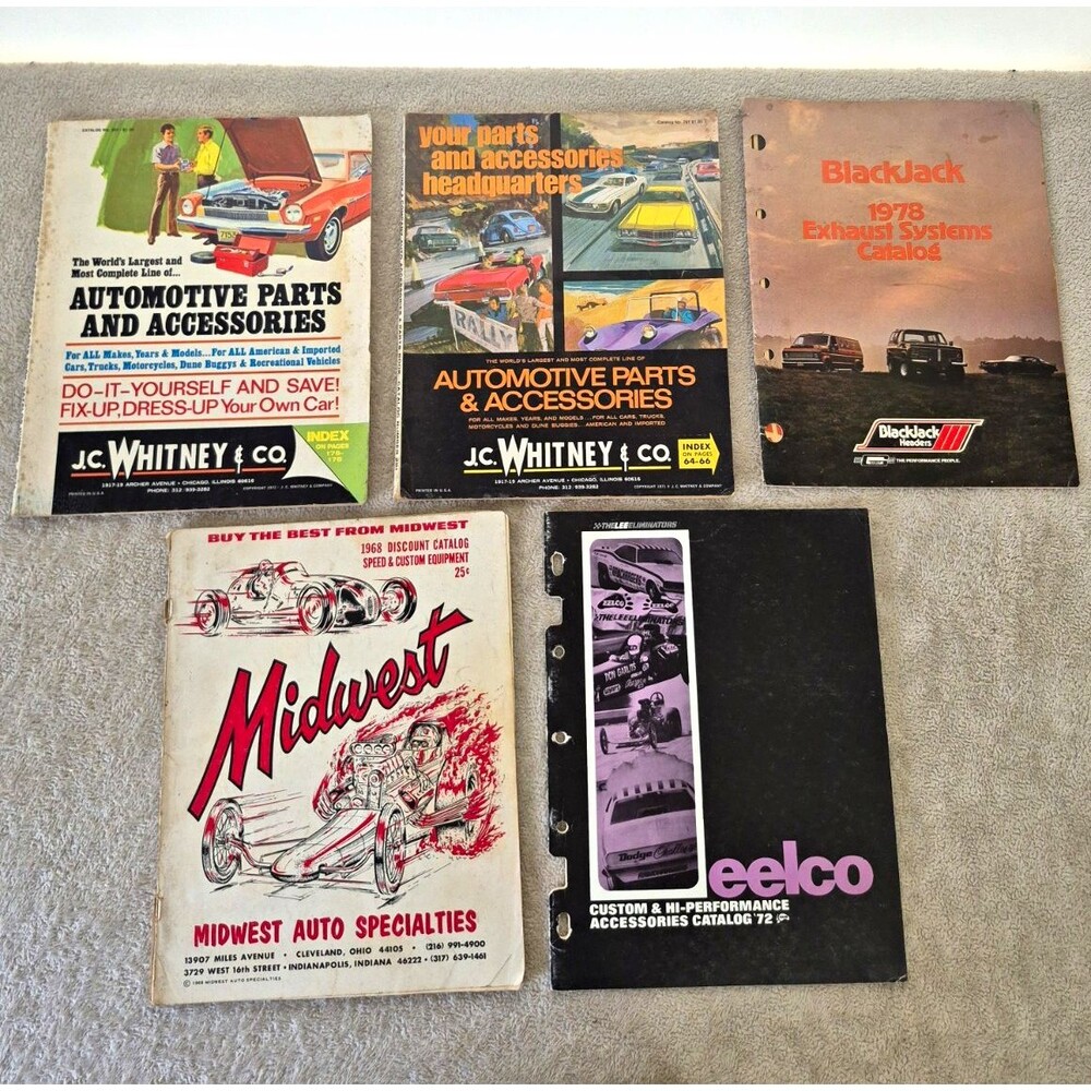 Vintage Auto Parts Catalog Lot JC Whitney Midwest BlackJack Hot Rod 1968-78